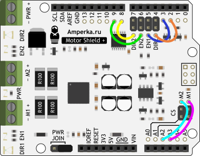 Motor Shield (2 канала, 2 А)