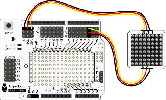 Arduino: LED-матрица 8×8